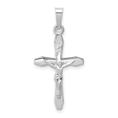 14K Weißgold 14K Weißgold Poliert Inri Kruzifix Anhänger
