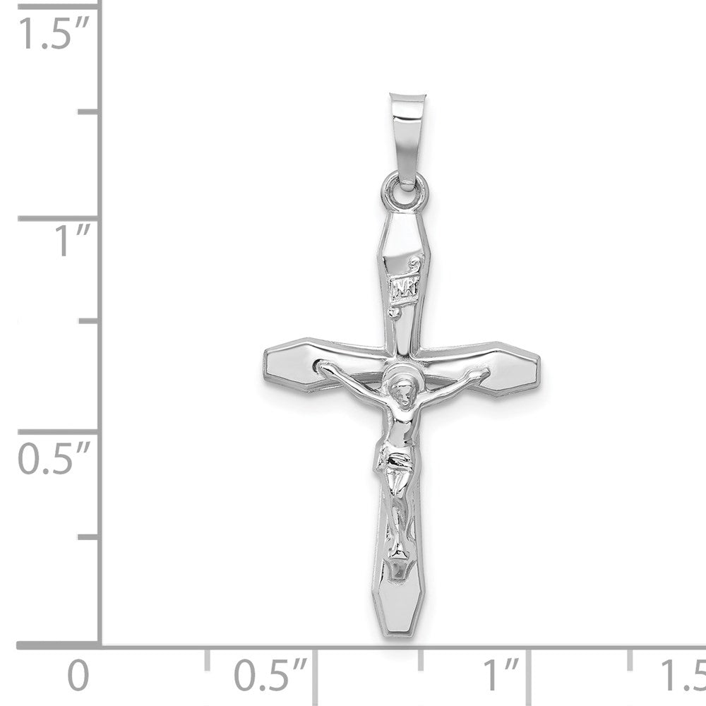 14K Weißgold Poliert INRI Kruzifix-Anhänger