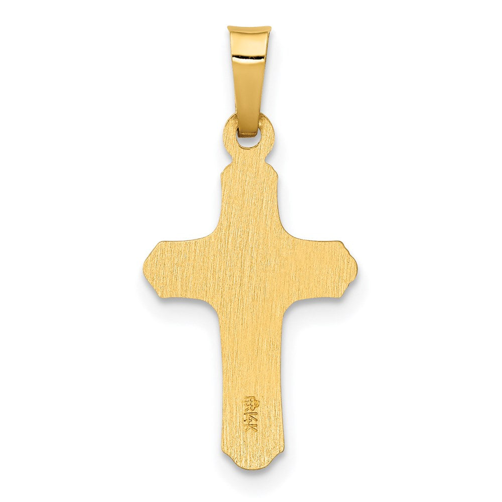 14K Bicolor 14K Bicolor Poliert und Strukturiert Inri Kruzifix Anhänger