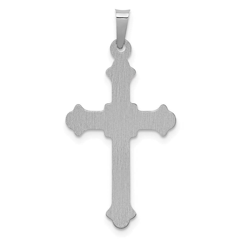 14K Weißgold Polierter INRI Kruzifix-Anhänger