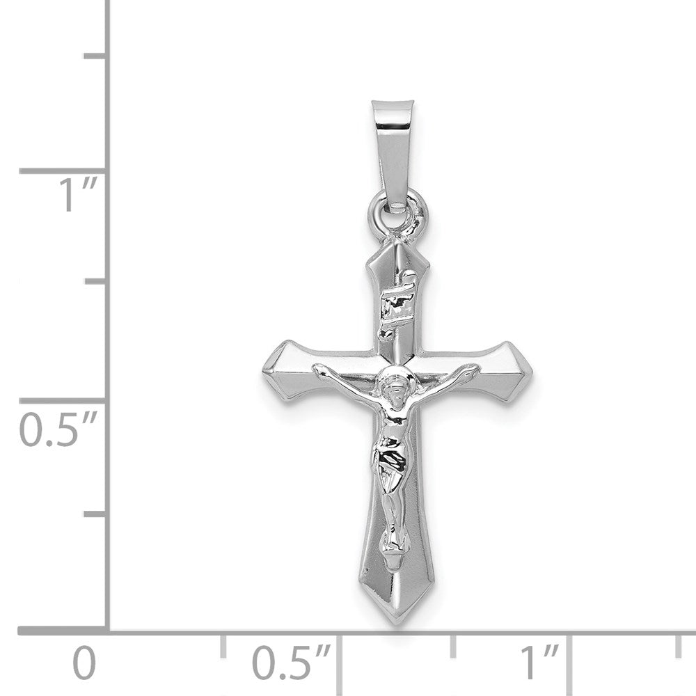 14K Weißgold Poliert INRI Kruzifix-Anhänger