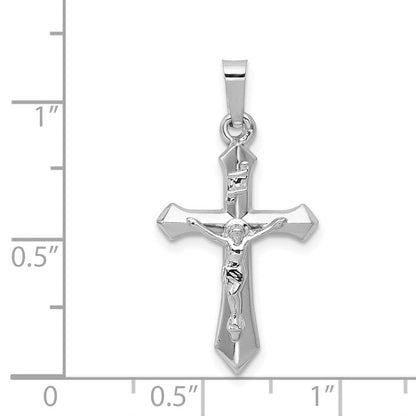 14K Weißgold Poliert INRI Kruzifix-Anhänger
