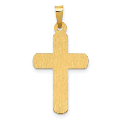 14K Bicolor-Gold Anhänger mit satinierten INRI Lateinischen Kreuz-Kruzifix