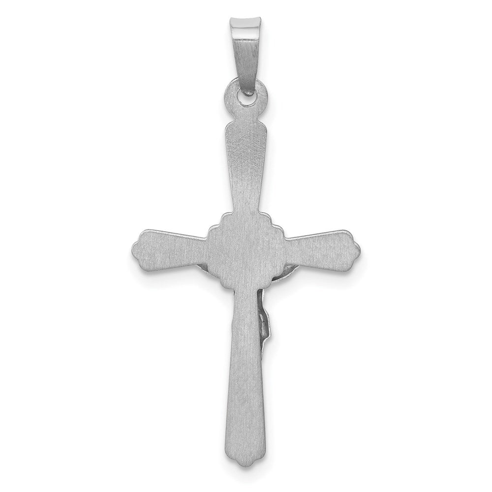 14k Weißgold Kruzifix-Anhänger INRI poliert