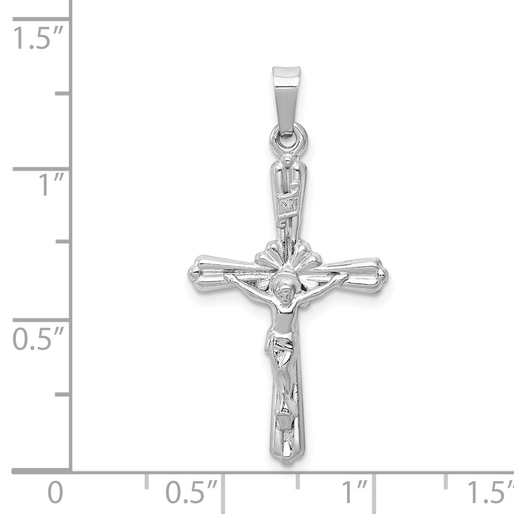 14k Weißgold Kruzifix-Anhänger INRI poliert