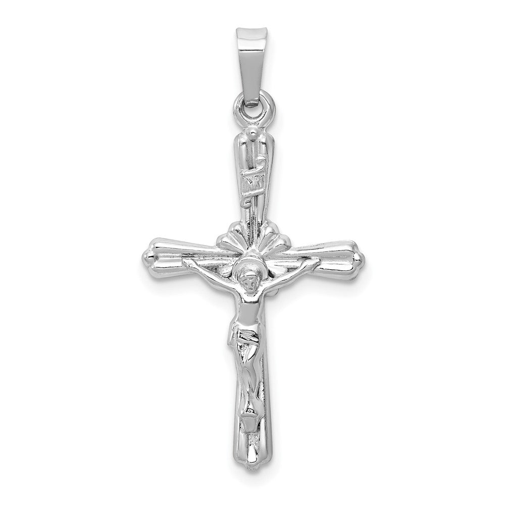 14k Weißgold Kruzifix-Anhänger INRI poliert