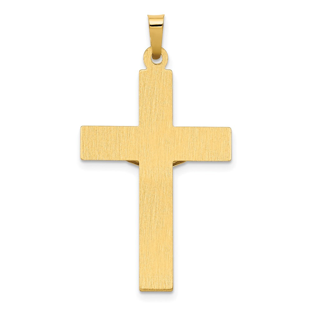 14K Bicolor Gold Polierter INRI Kruzifix-Anhänger
