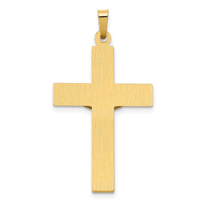 14K Bicolor Gold Polierter INRI Kruzifix-Anhänger