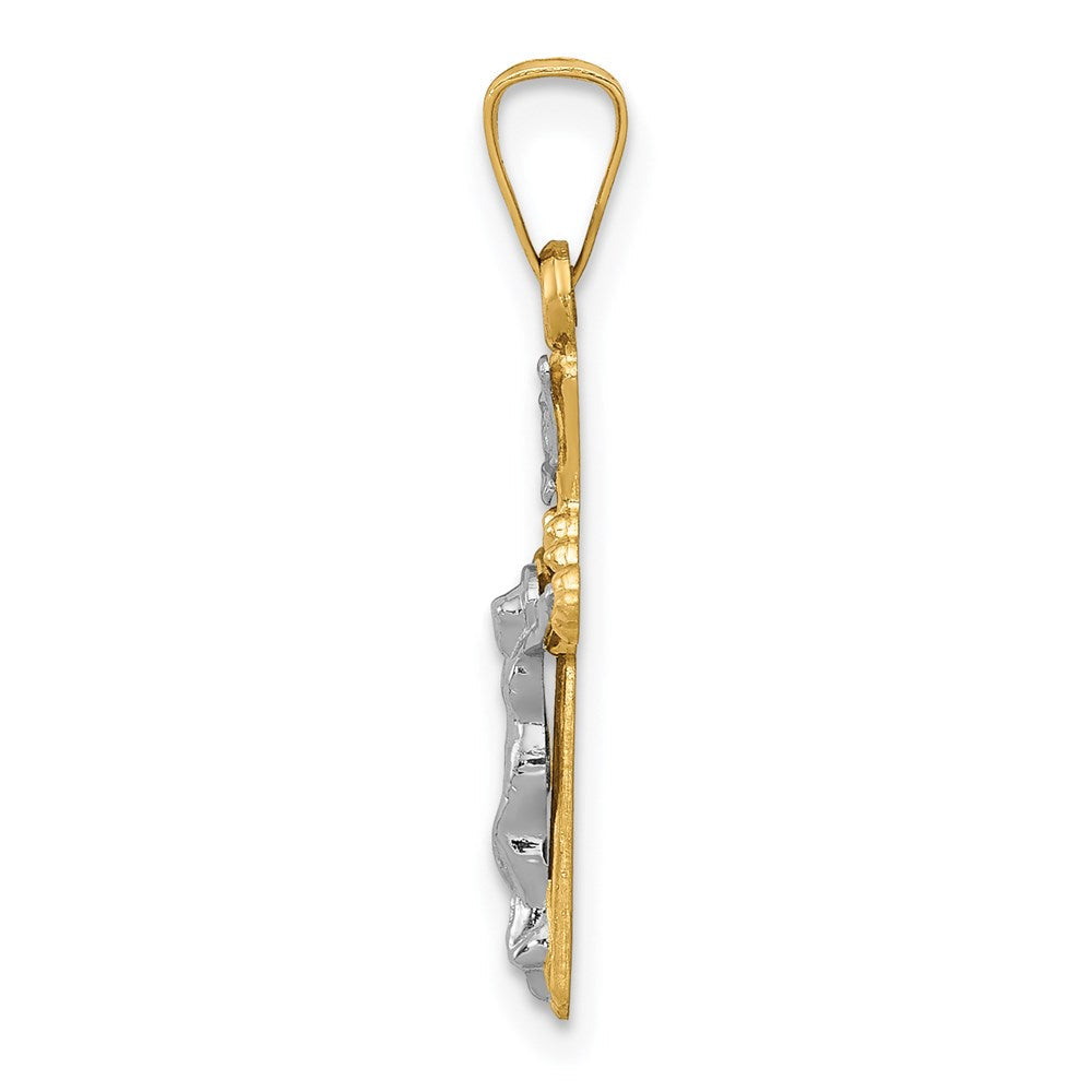 14K Bicolor 14K Bicolor Poliert Inri Kruzifix Anhänger