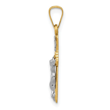 14K Bicolor 14K Bicolor Poliert Inri Kruzifix Anhänger