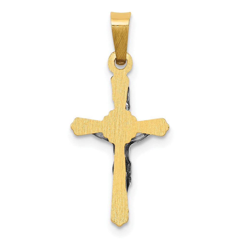 14K Bicolor 14K Bicolor Poliert Inri Kruzifix Anhänger