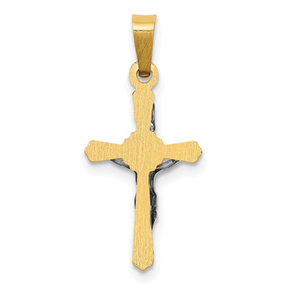 14K Bicolor 14K Bicolor Poliert Inri Kruzifix Anhänger