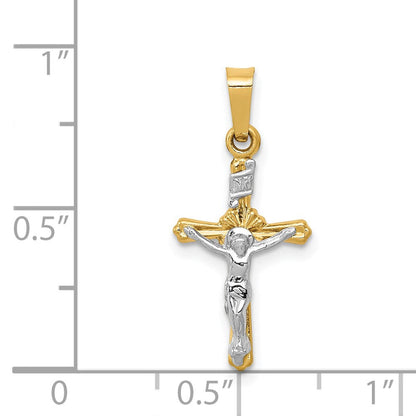 14K Bicolor 14K Bicolor Poliert Inri Kruzifix Anhänger