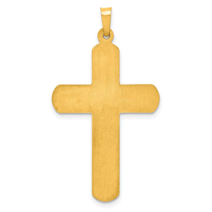 14K Bicolor-Gold Polierter INRI-Kruzifix-Anhänger