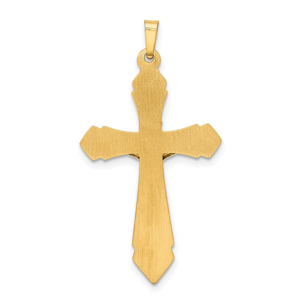 14K Bicolor Gold Polierter INRI-Kruzifix-Anhänger