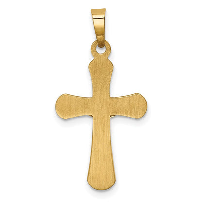14K Bicolor Gold Polierter Rundkreuz-Anhänger