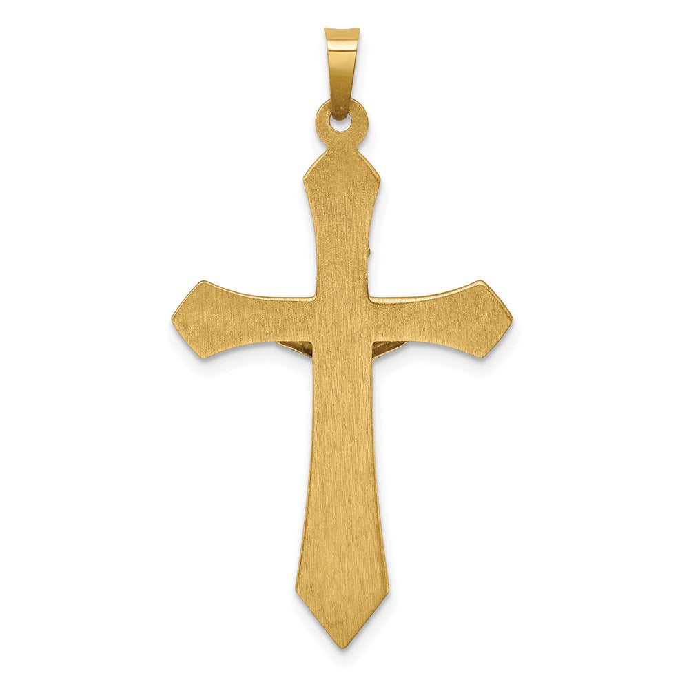 14K Bicolor-Gold Polierter INRI-Kruzifix-Anhänger