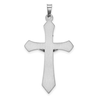14K Weißgold Polierter INRI-Passion-Kruzifix-Anhänger