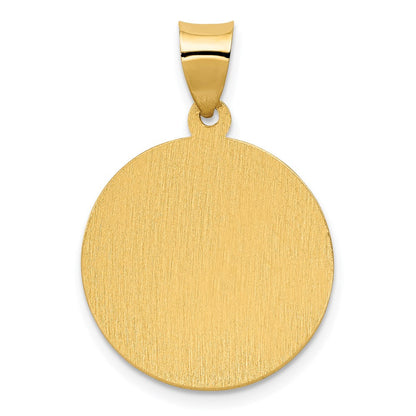 14K Gelbgold 14K Poliert Satiniert Hohl Divino Nino Rund Medaille Anhänger