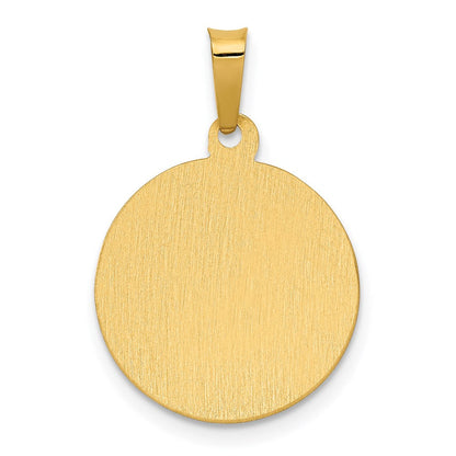 14K Gelbgold 14K Poliert Satiniert Hohl Divino Nino Rund Medaille Anhänger