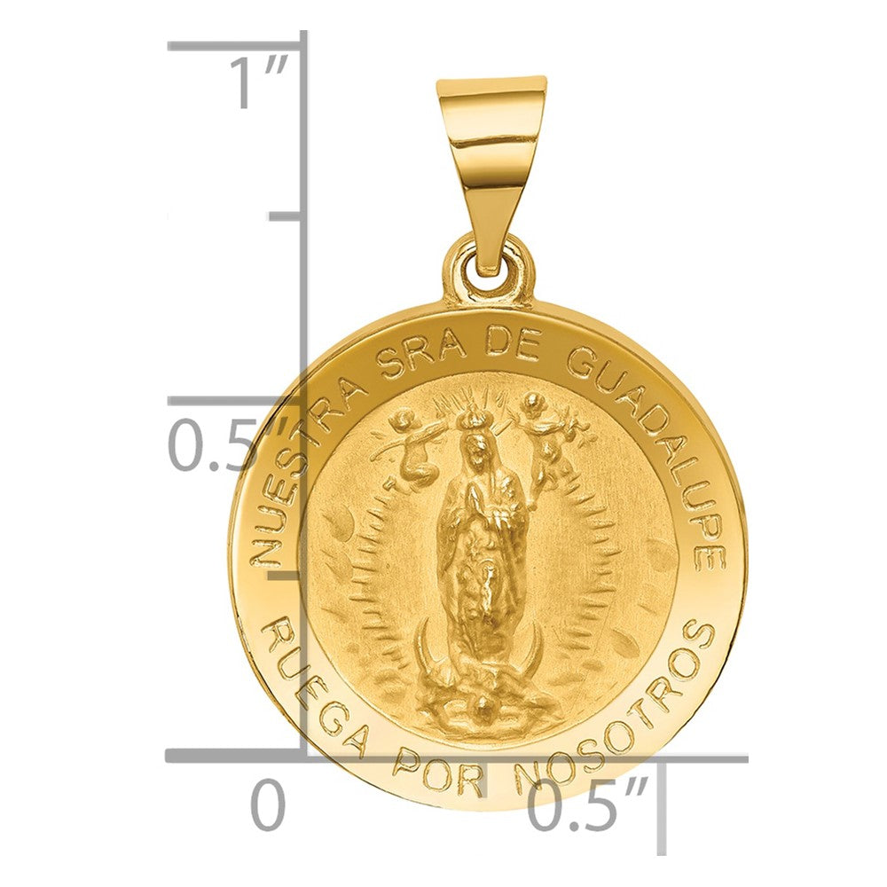 14K Gelbgold 14K Poliert/satin Spanish Our Damen Guadalupe Hohl Medaille