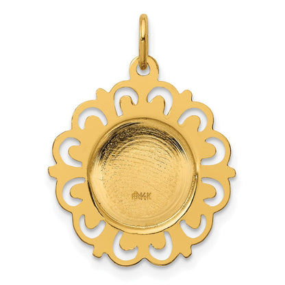 14K Gelbgold 14K Poliert/satin Spanish Schutzengel Engel Medaille Hohl Anhänger