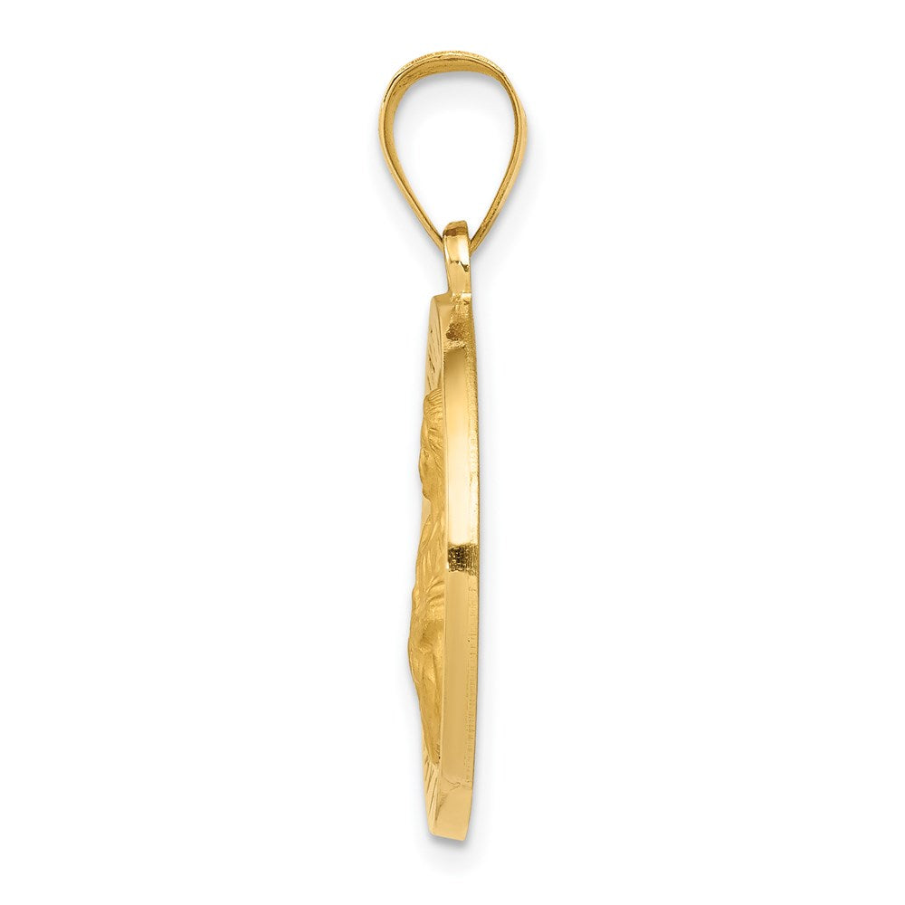 14K Gelbgold 14K Poliert/satin St. Agatha Hohl Medaille Anhänger