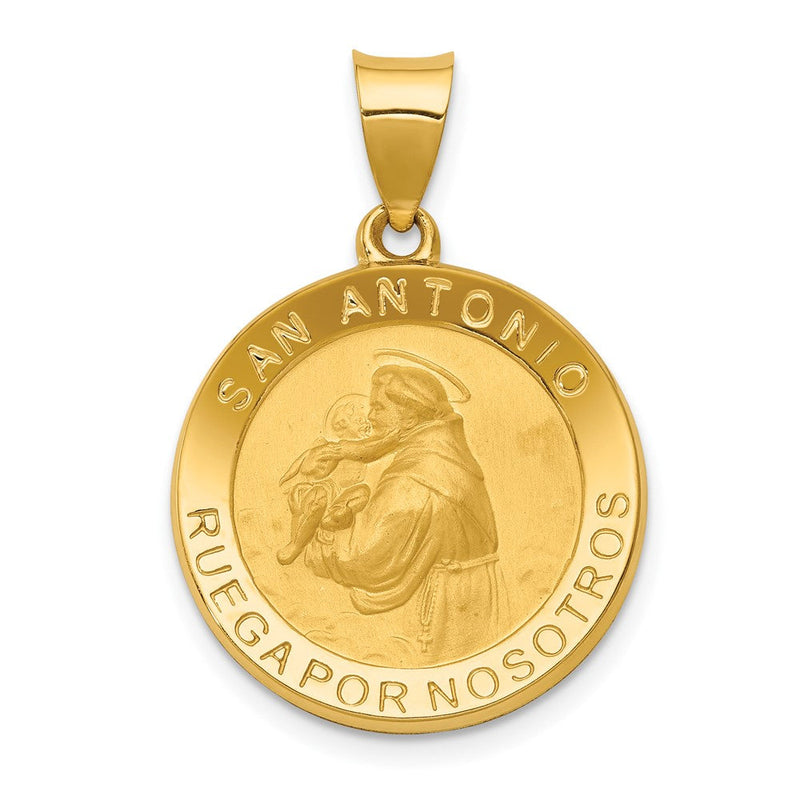 14K Gelbgold 14K Poliert/satin Hohl Spanish St. Anthony Medaille Anhänger