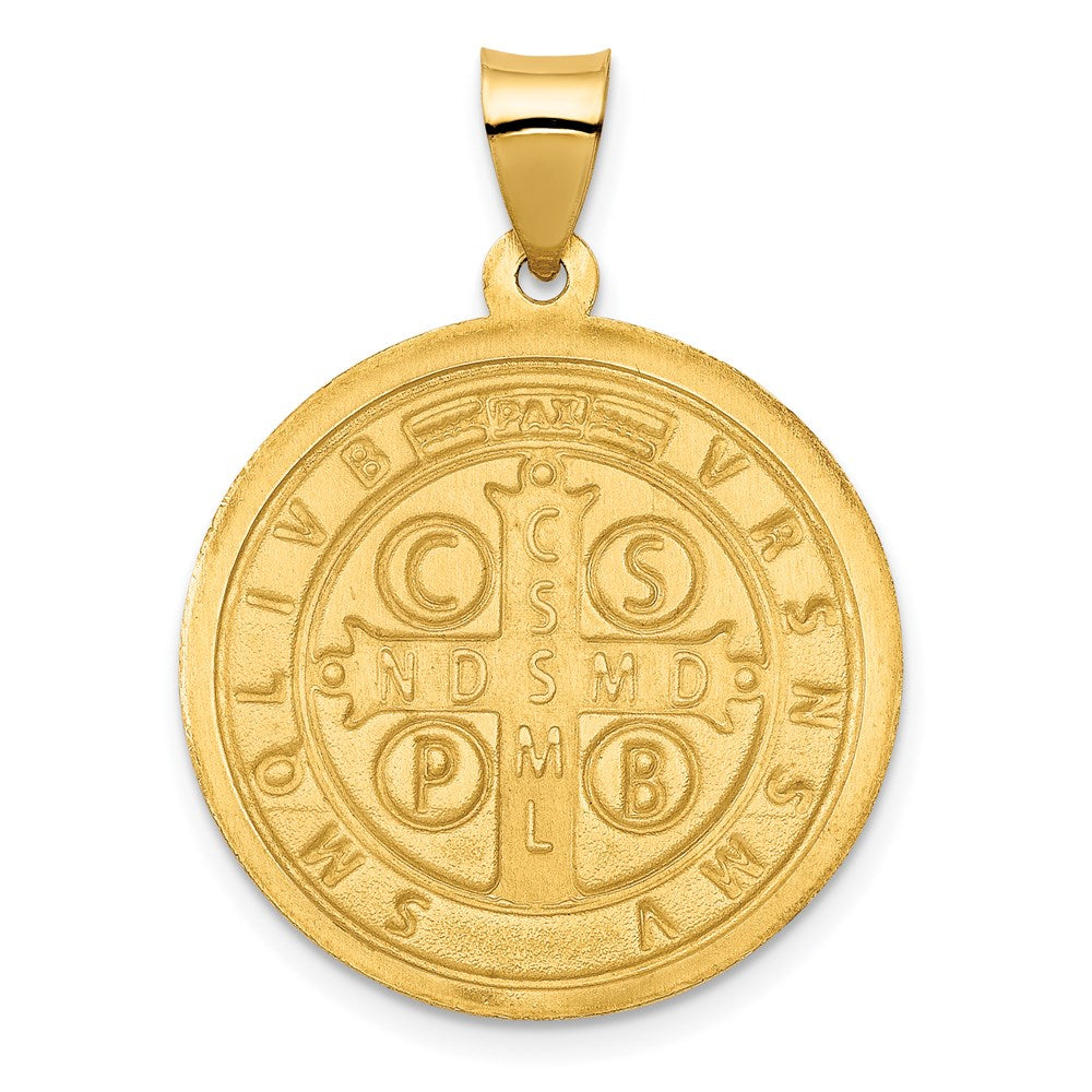 14K Gelbgold 14K Poliert/satin St. Benedict Wendbar Hohl Medaille