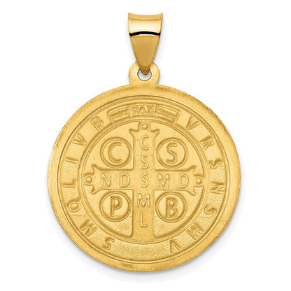 14K Gelbgold 14K Poliert/satin St. Benedict Wendbar Hohl Medaille