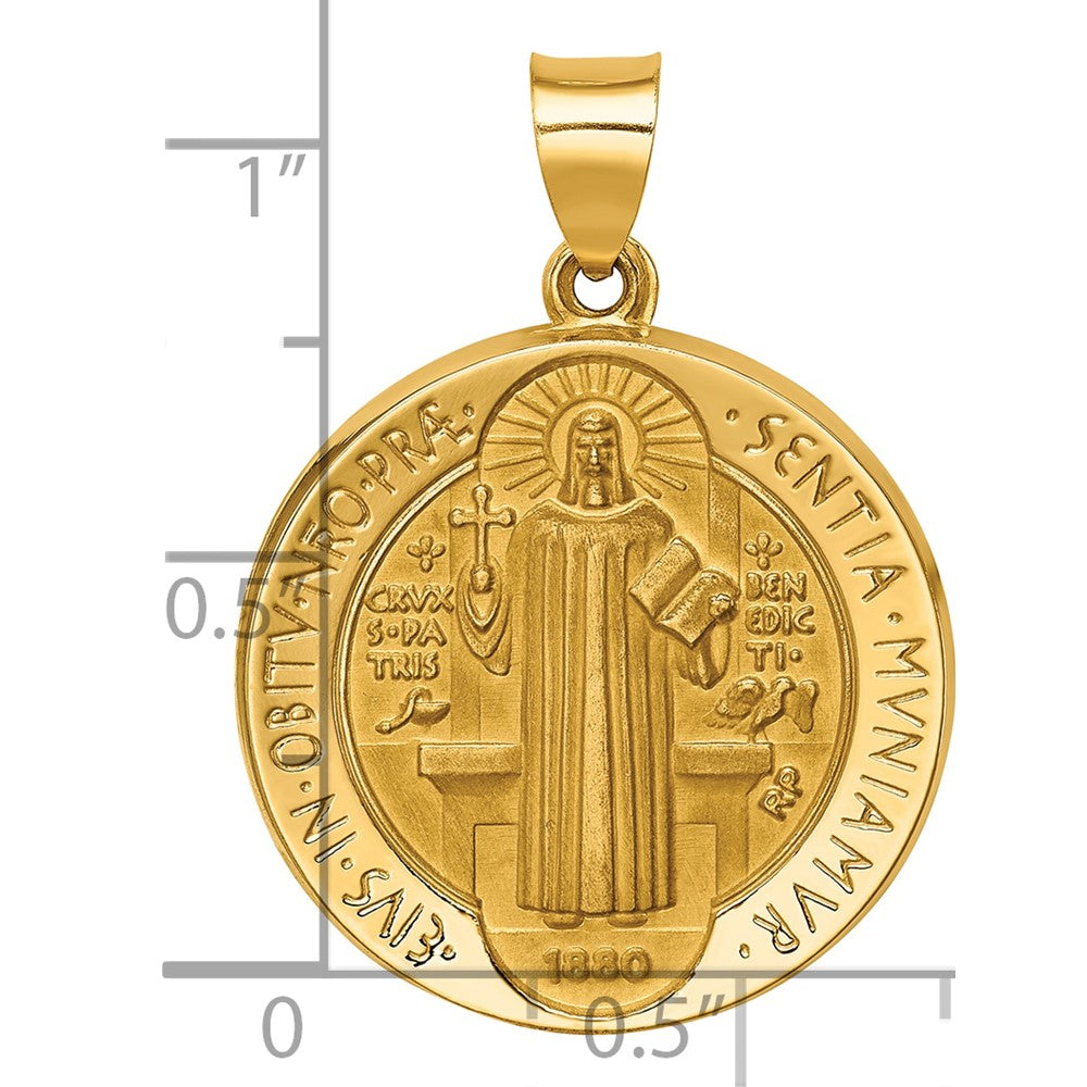 14K Gelbgold 14K Poliert/satin St. Benedict Wendbar Hohl Medaille