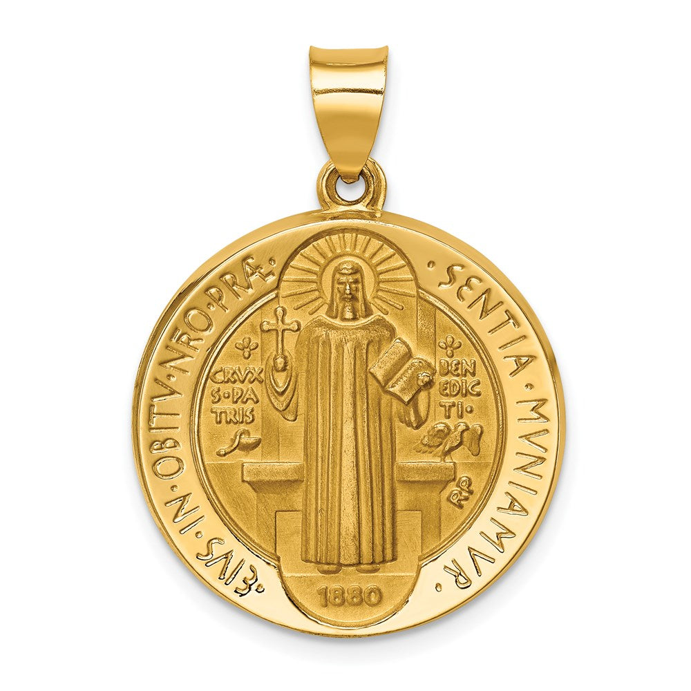 14K Gelbgold 14K Poliert/satin St. Benedict Wendbar Hohl Medaille