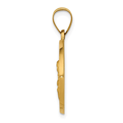 14K Gelbgold 14K Poliert/satin St. Catherine Hohl Medaille Anhänger