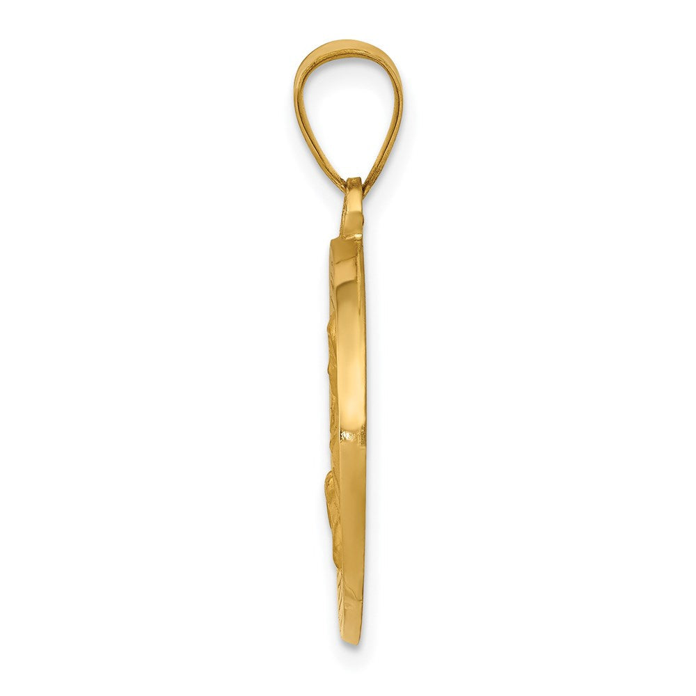 14K Gelbgold 14K Poliert/satin St. Cecilia Hohl Medaille Anhänger