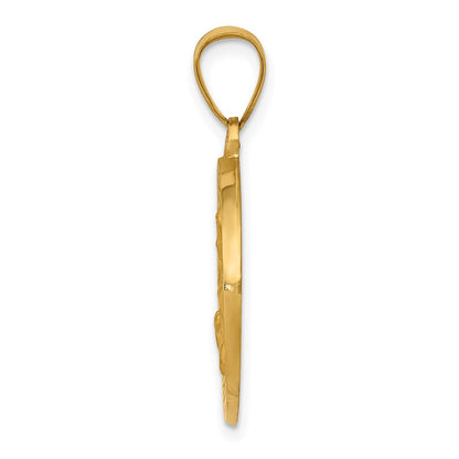14K Gelbgold 14K Poliert/satin St. Cecilia Hohl Medaille Anhänger