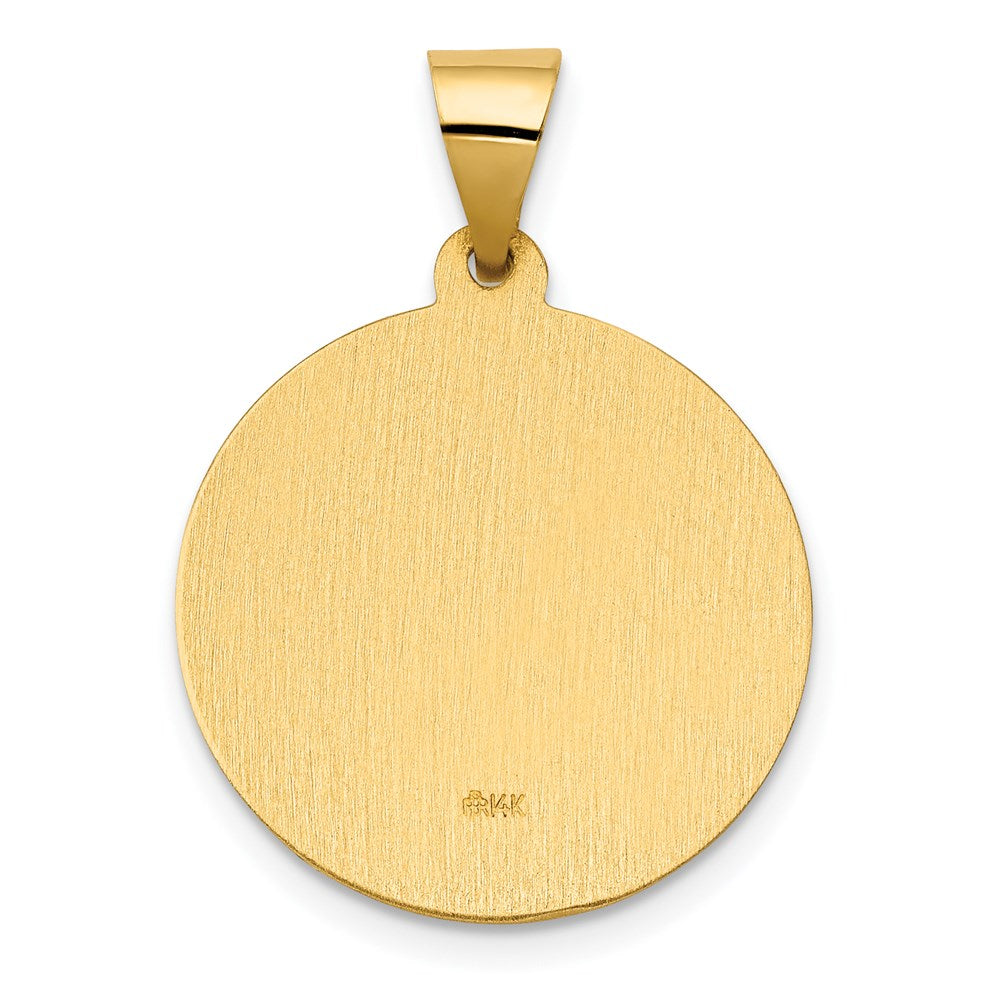 14K Gelbgold 14K Poliert/satin St. Clare Hohl Medaille Anhänger