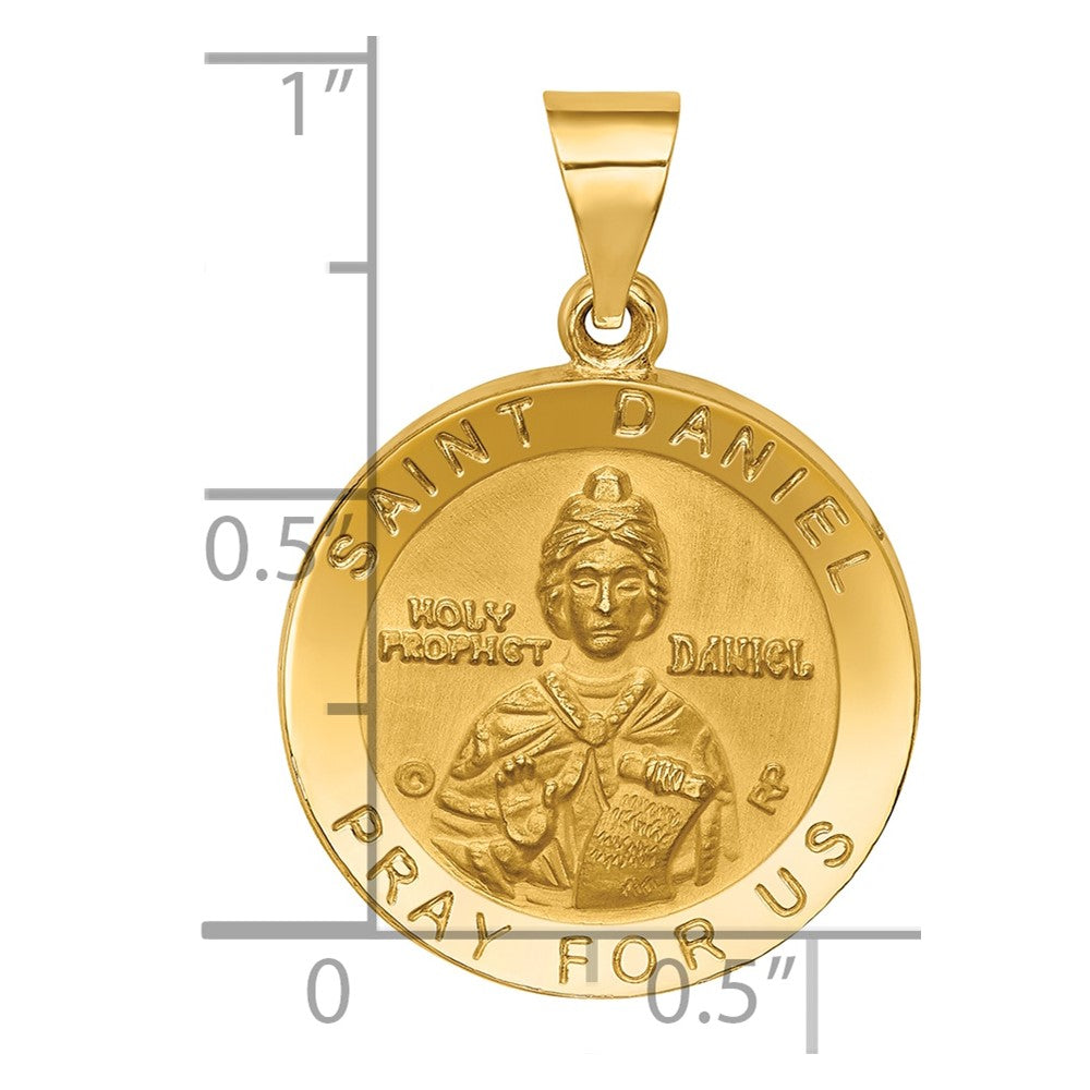 14K Gelbgold 14K Poliert/satin St. Daniel Hohl Medaille Anhänger