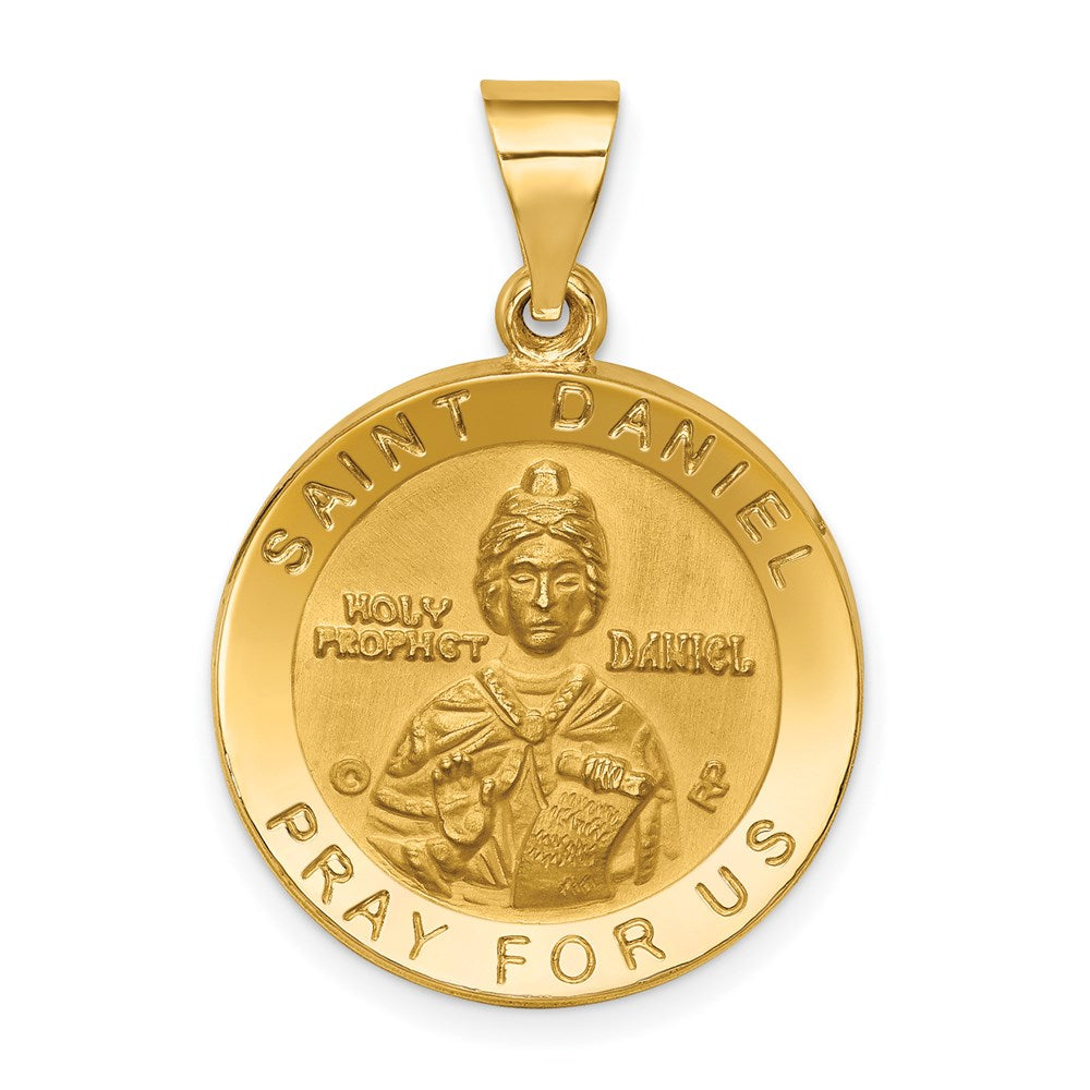 14K Gelbgold 14K Poliert/satin St. Daniel Hohl Medaille Anhänger