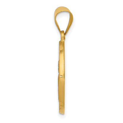 14K Gelbgold 14K Poliert/satin Hohl Spanish St. Gabriel Medaille Anhänger