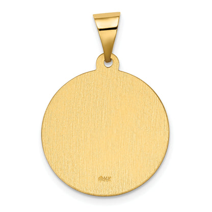 14K Gelbgold 14K Poliert/satin Hohl Spanish St. Gabriel Medaille Anhänger
