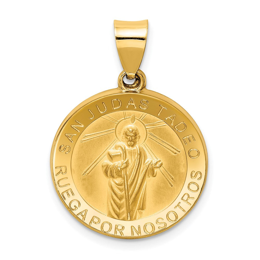 14K Gelbgold 14K Poliert / Satiniert Hohl Spanish St. Jude Thaddeus Medaille
