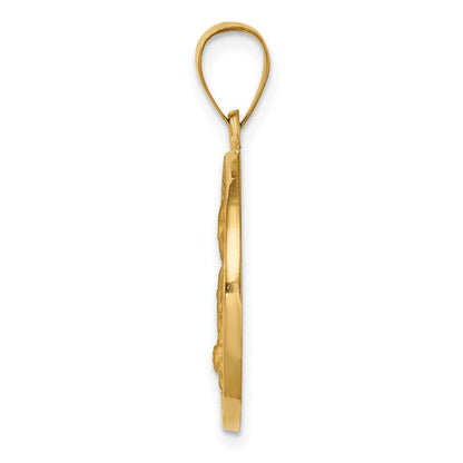 14K Gelbgold 14K Poliert / Satiniert St. Kateri Hohl Medaille Anhänger