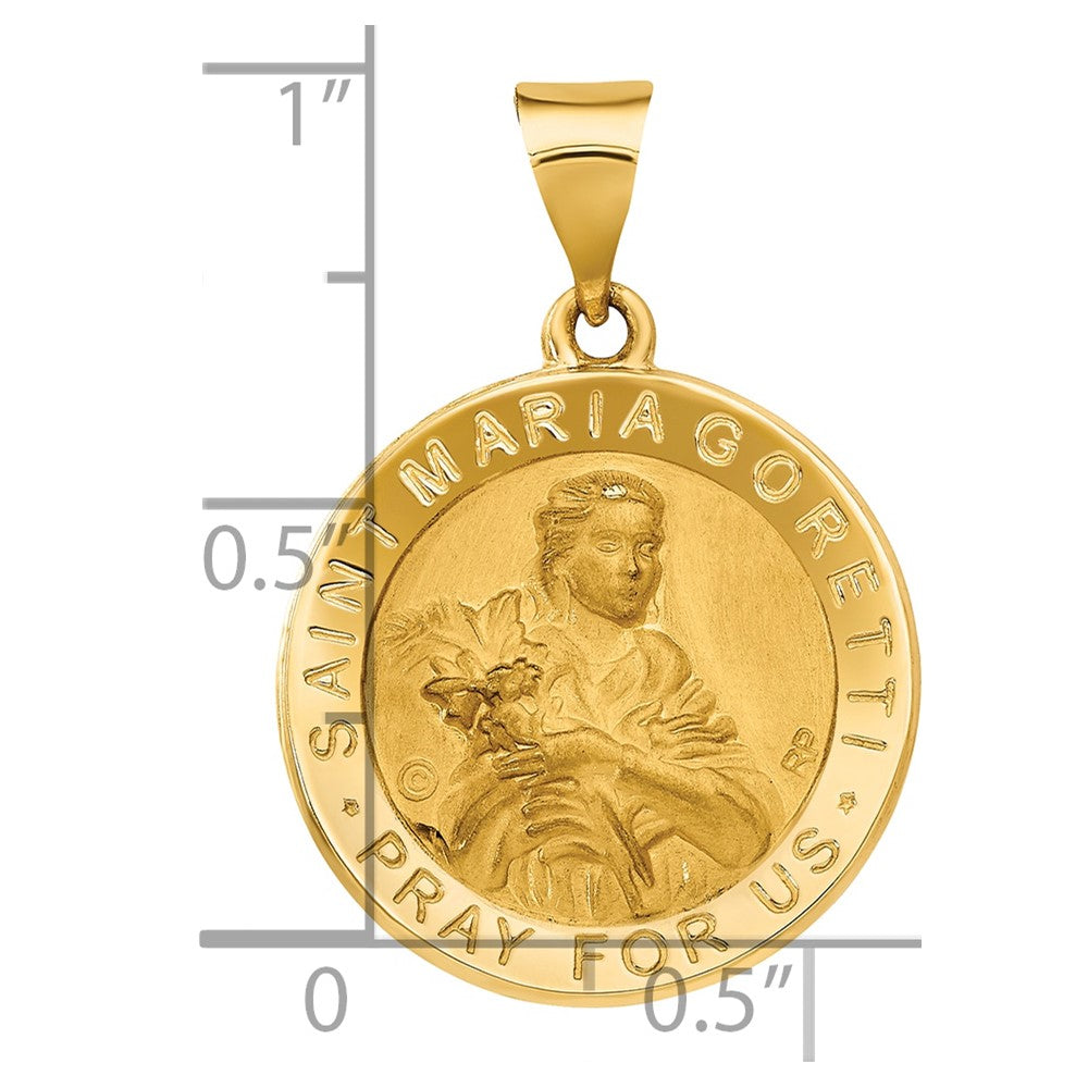 14K Gelbgold 14K Poliert / Satiniert St. Maria Goretti Hohl Medaille Anhänger