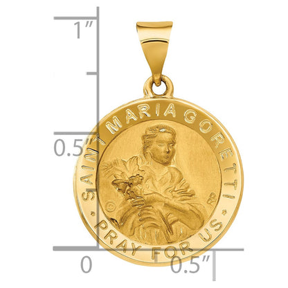 14K Gelbgold 14K Poliert / Satiniert St. Maria Goretti Hohl Medaille Anhänger