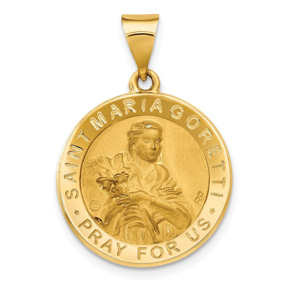 14K Gelbgold 14K Poliert / Satiniert St. Maria Goretti Hohl Medaille Anhänger