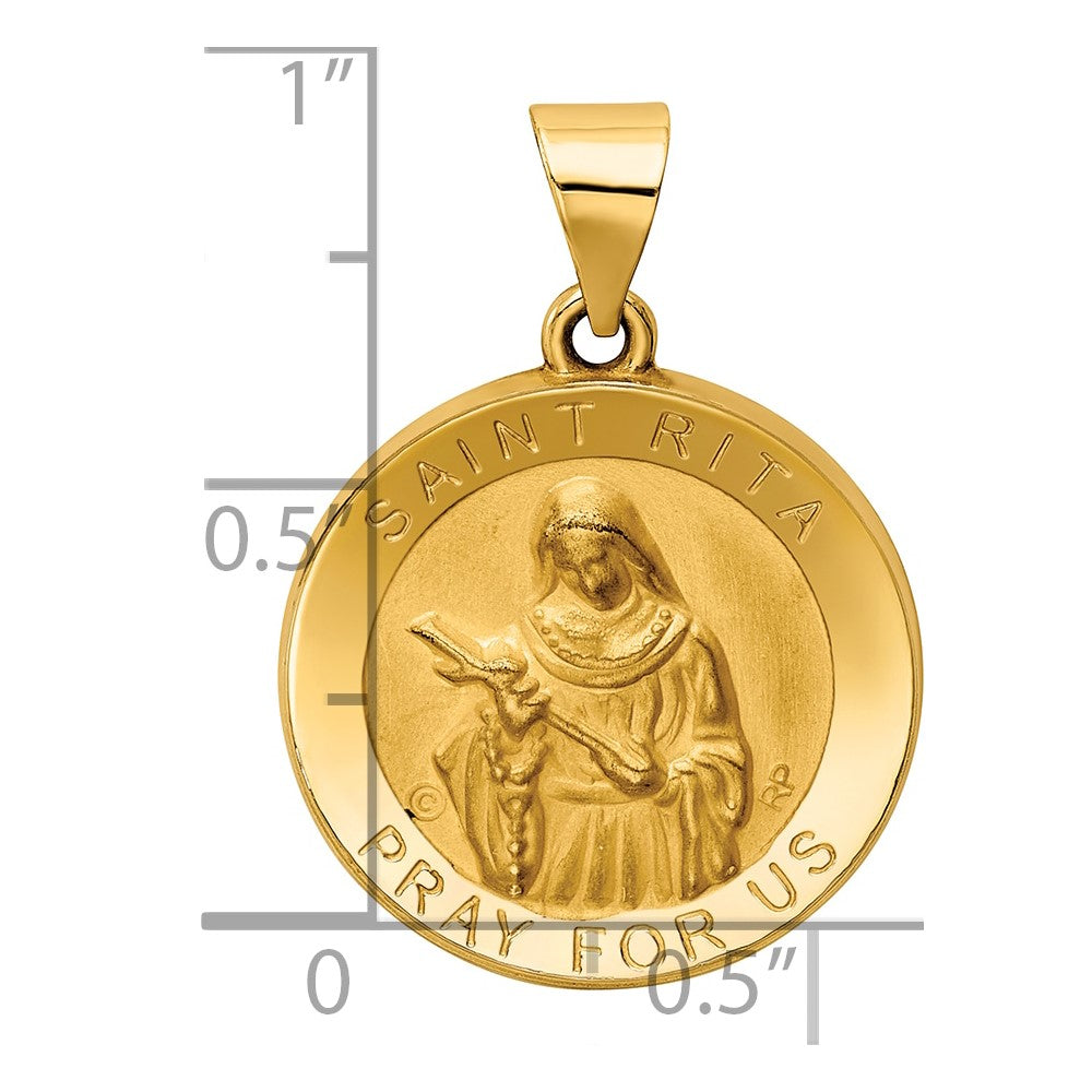 14K Gelbgold 14K Poliert / Satiniert St. Rita Hohl Medaille Anhänger
