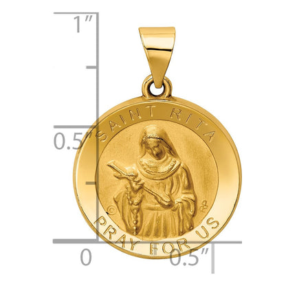 14K Gelbgold 14K Poliert / Satiniert St. Rita Hohl Medaille Anhänger