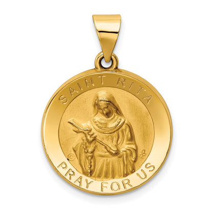 14K Gelbgold 14K Poliert / Satiniert St. Rita Hohl Medaille Anhänger
