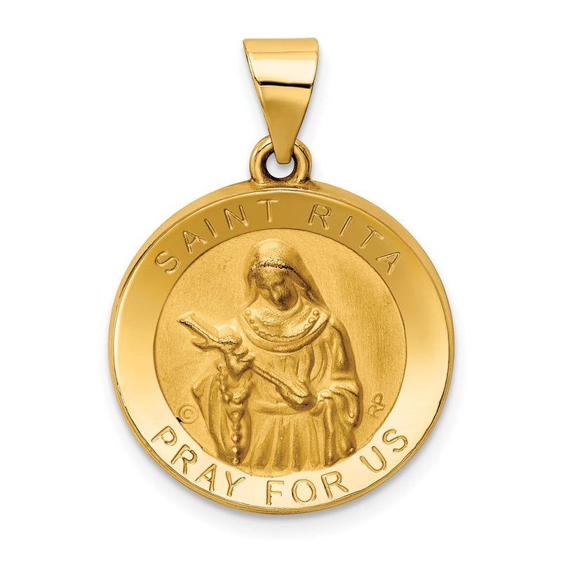 14K Gelbgold 14K Poliert / Satiniert St. Rita Hohl Medaille Anhänger