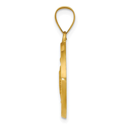 14K Gelbgold 14K Poliert / Satiniert St. Rocco Hohl Medaille Anhänger